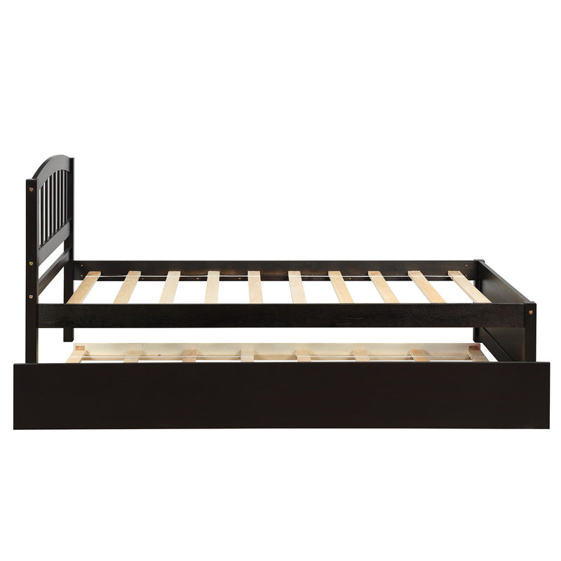 Platform Bed Wood Bed Frame With Trundle - R&R Furniture Gallery (Fountain Valley, CA)