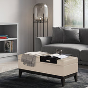 Oregon - Contemporary Storage Ottoman Bench With Tray - R&R Furniture Gallery (Fountain Valley, CA)