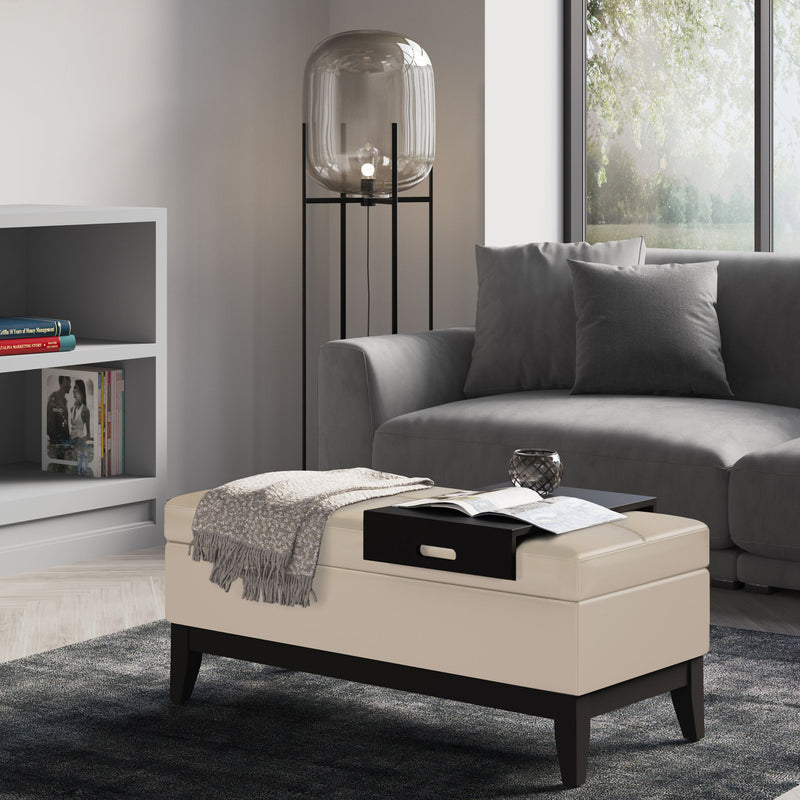 Oregon - Contemporary Storage Ottoman Bench With Tray - R&R Furniture Gallery (Fountain Valley, CA)