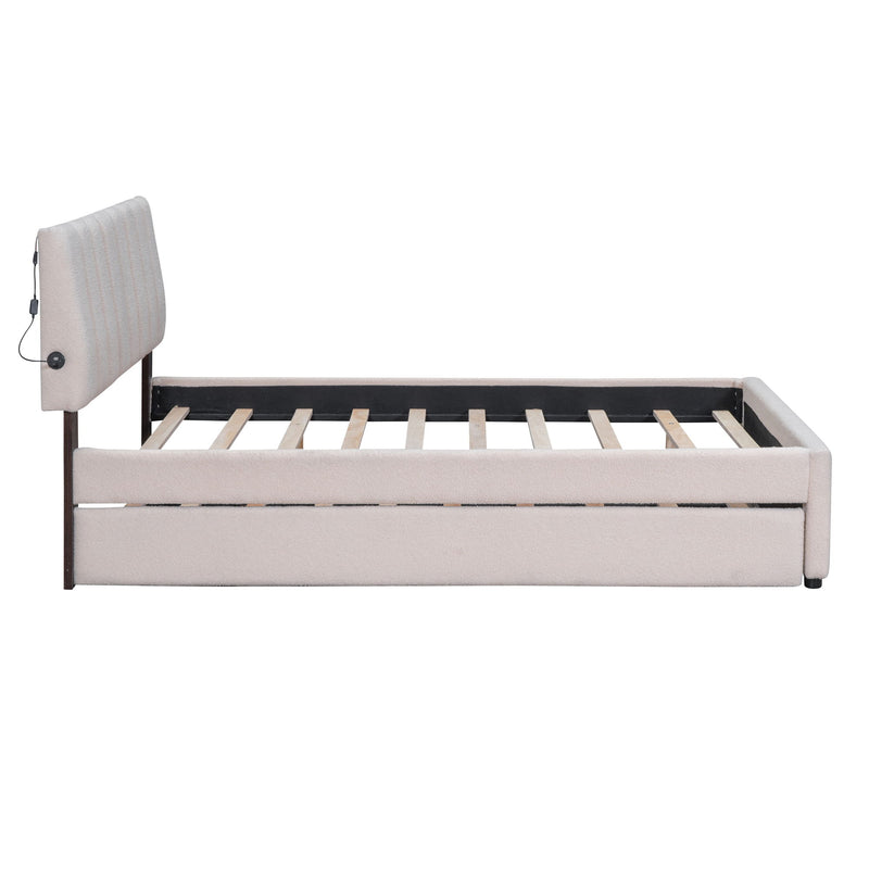 Upholstered Platform Bed With Trundle - R&R Furniture Gallery (Fountain Valley, CA)