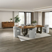 ACME Kyree Server in walnut finish, showcasing modern design with sleek wood grain and sturdy construction.