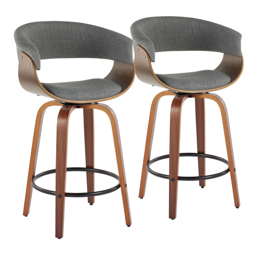 Lumi Source vintage mod mid-century modern fixed height counter stools with swivel and round footrest, set of 2, in stylish design