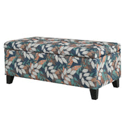 Charming Floral Storage Ottoman With Upholstered Fabric - R&R Furniture Gallery (Fountain Valley, CA)