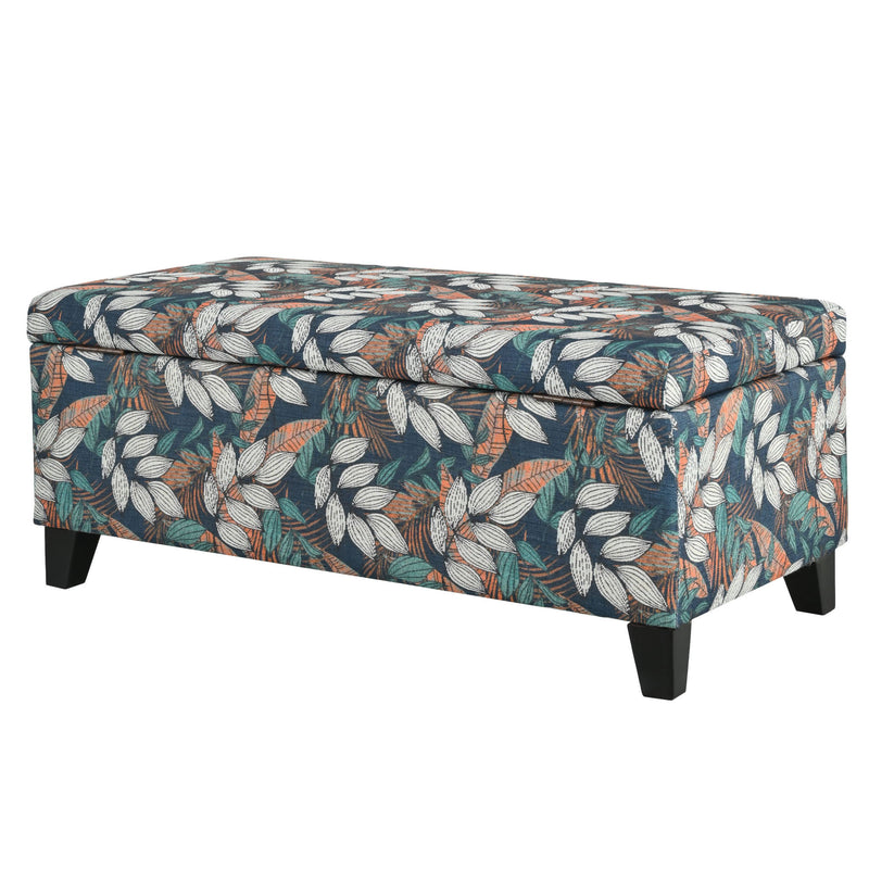 Charming Floral Storage Ottoman With Upholstered Fabric - R&R Furniture Gallery (Fountain Valley, CA)
