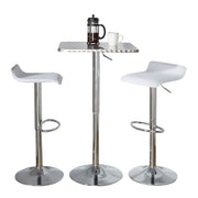 Lumi Source 3-piece bistro bar set with square tables and adjustable oval footrests for contemporary dining rooms.