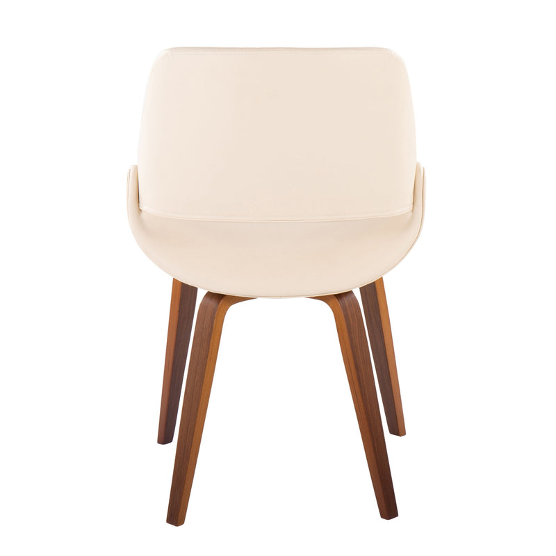 Lumi Source Fabrico mid-century modern dining chairs set of 2 with sleek wooden frames and cushioned seats.