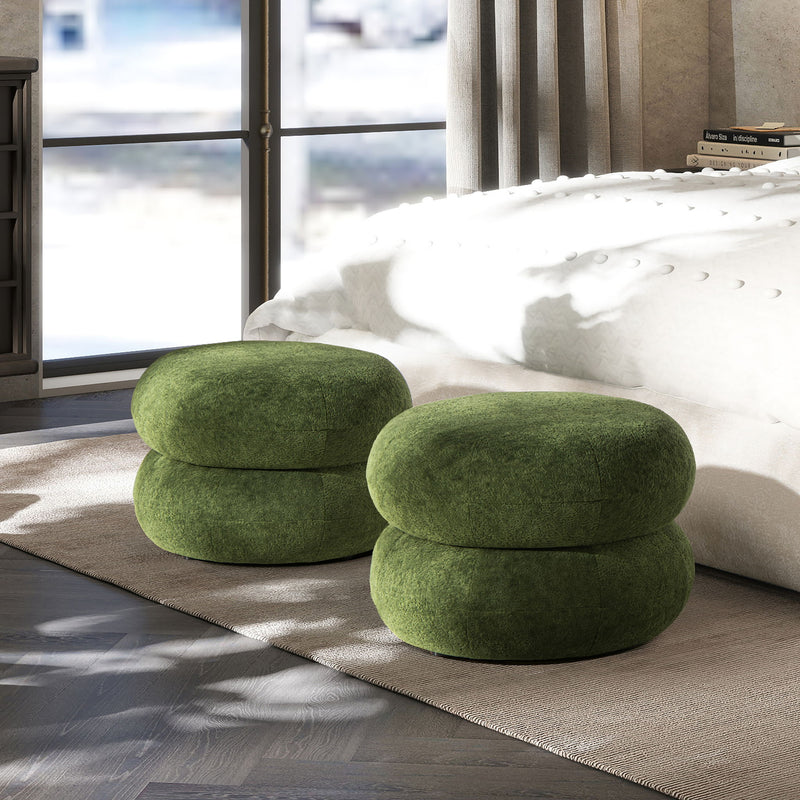 Nest - Low Round Upholstered Ottoman - R&R Furniture Gallery (Fountain Valley, CA)