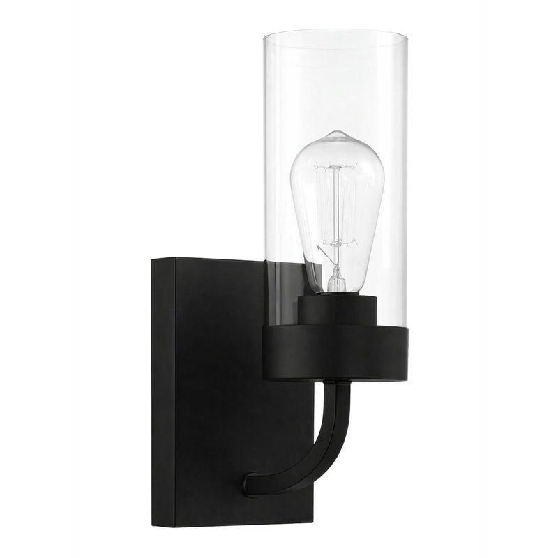 Zephyr - Single Light Sconce - Black / Clear - R&R Furniture Gallery (Fountain Valley, CA)
