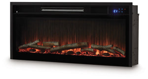 Entertainment Accessories - Fireplace Insert With Faux Birch Log Set - Black - R&R Furniture Gallery (Fountain Valley, CA)