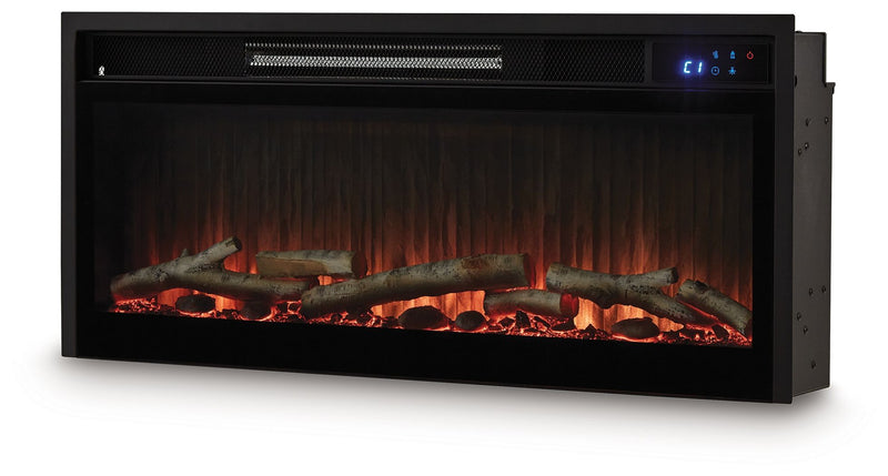 Entertainment Accessories - Fireplace Insert With Faux Birch Log Set - Black - R&R Furniture Gallery (Fountain Valley, CA)