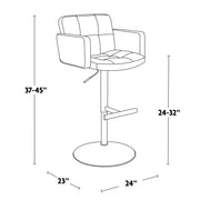 Lumi Source Stout adjustable barstool with swivel, bar height 28-30 inches, featuring a modern design and cushioned seat.