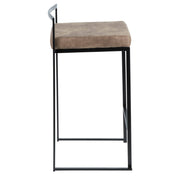 Lumi Source Fuji contemporary style stackable counter stool set with sleek design and wooden legs, ideal for modern kitchen or bar area.