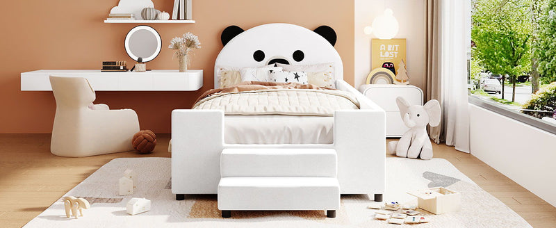 Upholstered Daybed With Bear Shaped Headboard, Hydraulic System And Breathable Fence - R&R Furniture Gallery (Fountain Valley, CA)