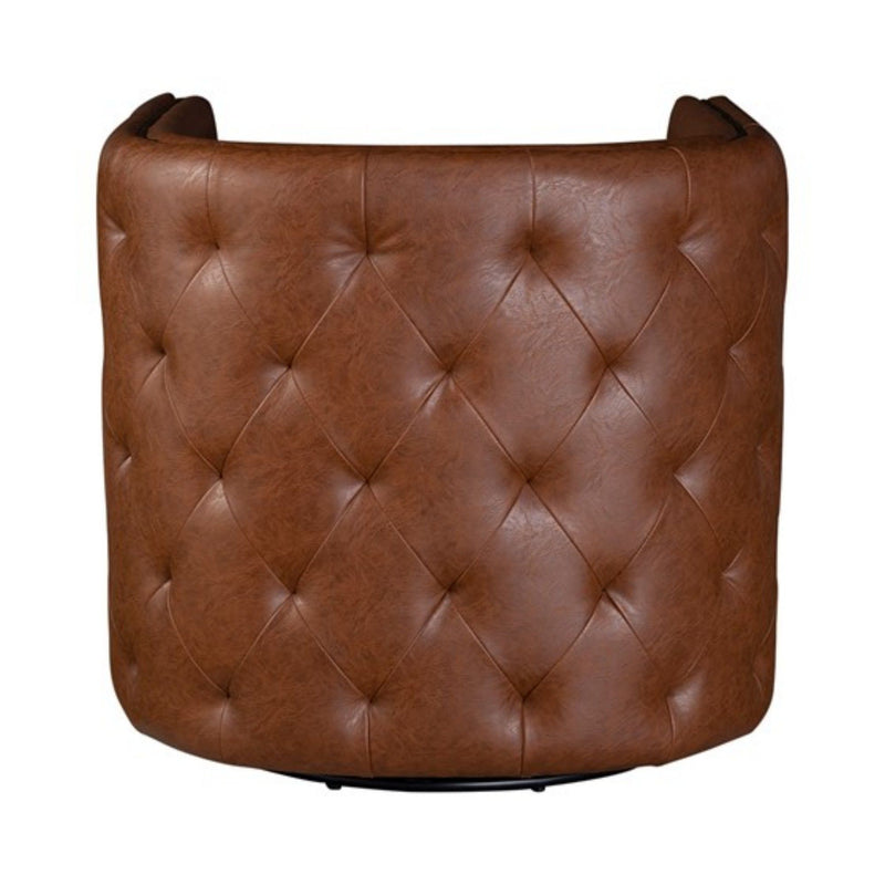 Swivel Chair With Tufted Barrel Design And Nailhead Accents - R&R Furniture Gallery (Fountain Valley, CA)
