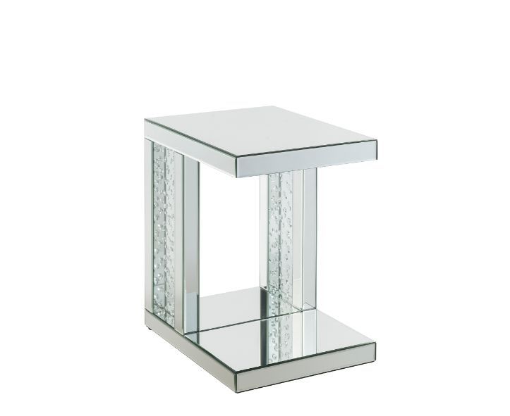 Nysa - 24" Accent Table - Mirrored & Faux Crystals Inlay - R&R Furniture Gallery (Fountain Valley, CA)