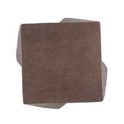 Outdoor lightweight concrete side table in brown by Noble House, featuring a sleek, modern design suitable for outdoor use.