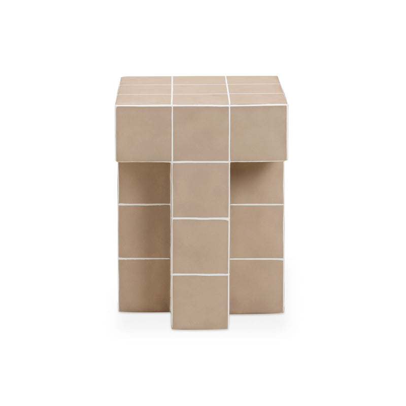 Alma - Tile Concrete Indoor/Outdoor Side Table - R&R Furniture Gallery (Fountain Valley, CA)