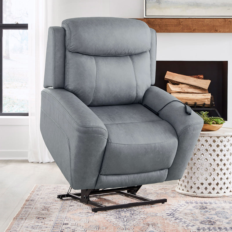 Parker Living Callahan power lift recliner with heat and massage, featuring plush upholstery and adjustable reclining positions.