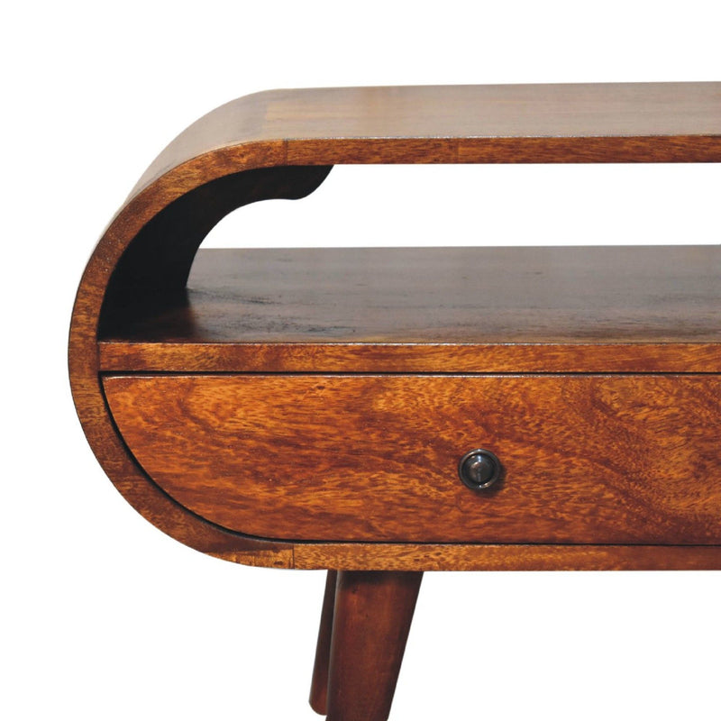 Solid Wood Circular TV Stand - R&R Furniture Gallery (Fountain Valley, CA)