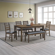 Damica - Side Chair (Set of 2) - Brown Synthetic Leather & Walnut - R&R Furniture Gallery (Fountain Valley, CA)
