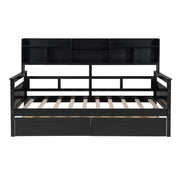 Daybed, Slat Support, With Bedside Shelves And 2 Drawers - R&R Furniture Gallery (Fountain Valley, CA)