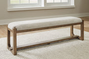 Cabalynn - Large Uph Dining Room Bench - Oatmeal / Light Brown - R&R Furniture Gallery (Fountain Valley, CA)