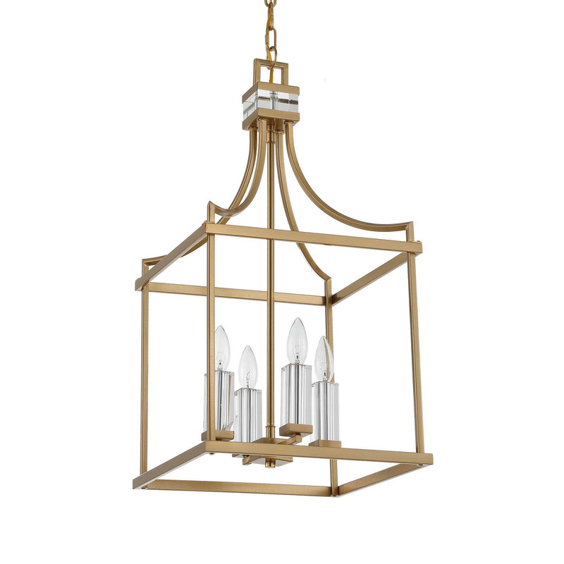 Montreal - 4 Light Brass Lantern Pendant - Gold