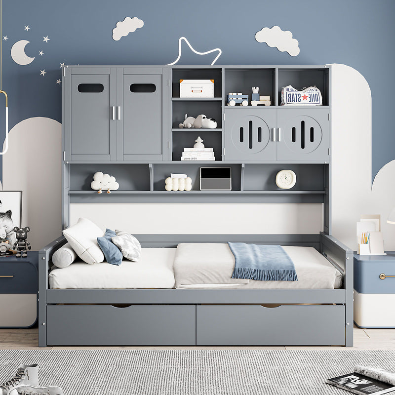 Daybed With All-In-One Cabinet And Shelf - R&R Furniture Gallery (Fountain Valley, CA)