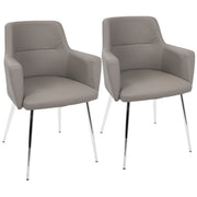 Lumi Source Andrew contemporary dining chair set, two modern chairs with sleek design and neutral upholstery for stylish dining spaces.