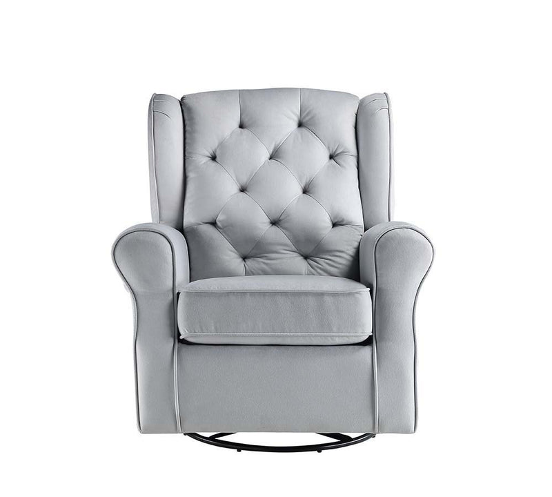 Zeger - Swivel Chair With Glider - Gray Fabric - R&R Furniture Gallery (Fountain Valley, CA)