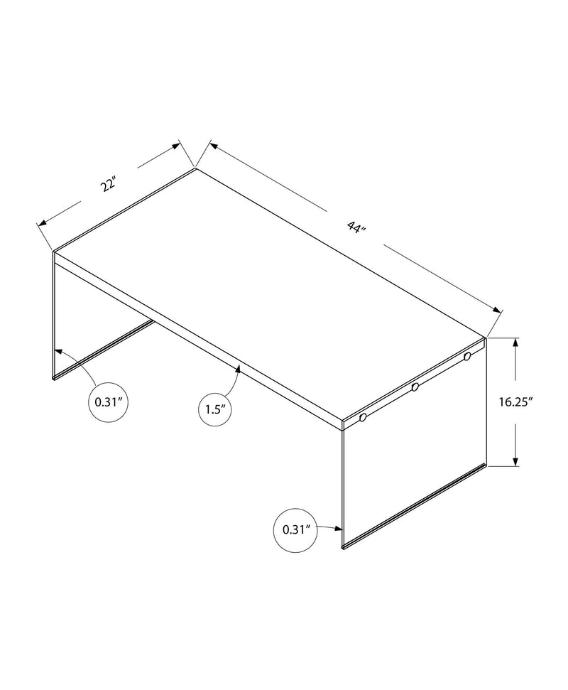 Coffee Table Rectangular For Living Room Clear Tempered Glass - R&R Furniture Gallery (Fountain Valley, CA)