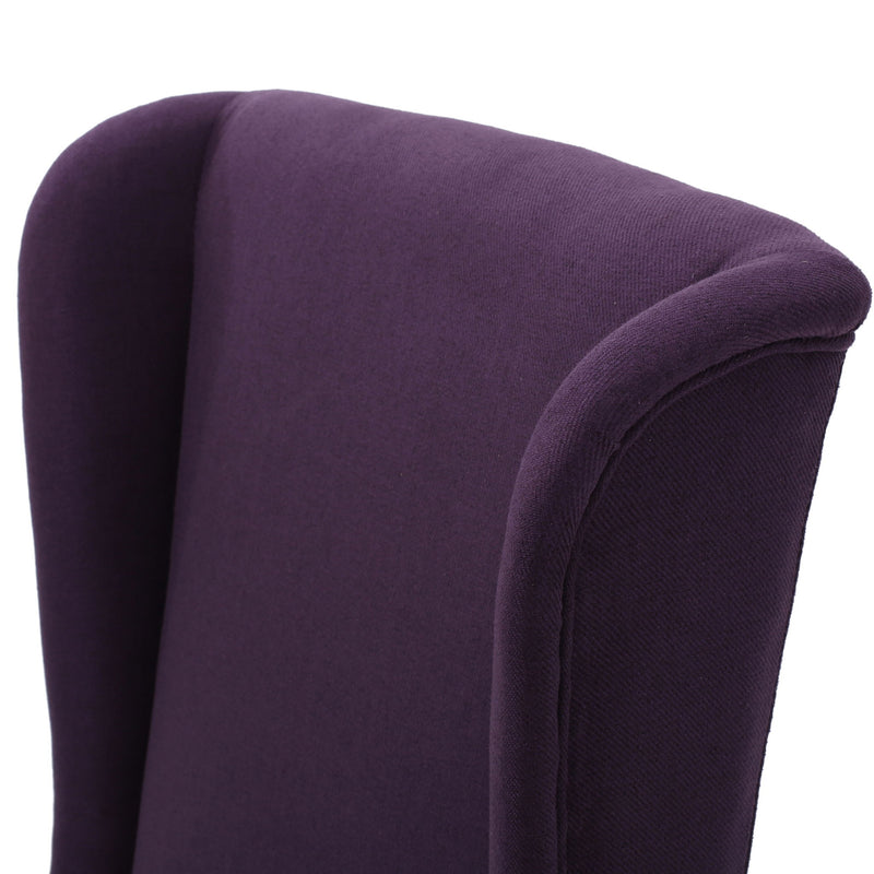 Fabric Dining Chair With High Back And Birch Wood Legs - Plum - R&R Furniture Gallery (Fountain Valley, CA)
