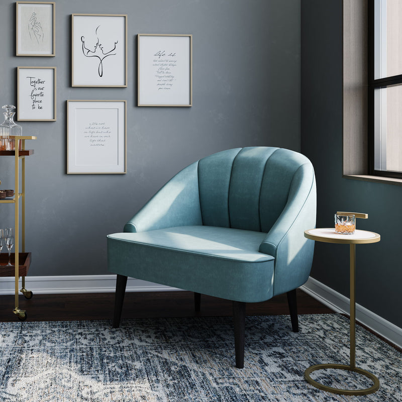 Brook - C Side Table - White / Gold - R&R Furniture Gallery (Fountain Valley, CA)