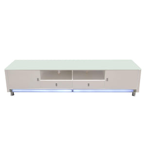 K99 83 Inch Low Profile Entertainment Cabinet in White Lacquer Finish w/ RGB Multi-Color Accent Light by Diamond Sofa