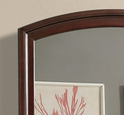 Glory Furniture Ashford mirror in cappuccino finish, featuring a stylish rectangular design with a smooth wooden frame.