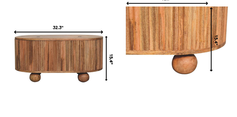 Soba - Ball Lid Up Coffee Table - Oak - R&R Furniture Gallery (Fountain Valley, CA)