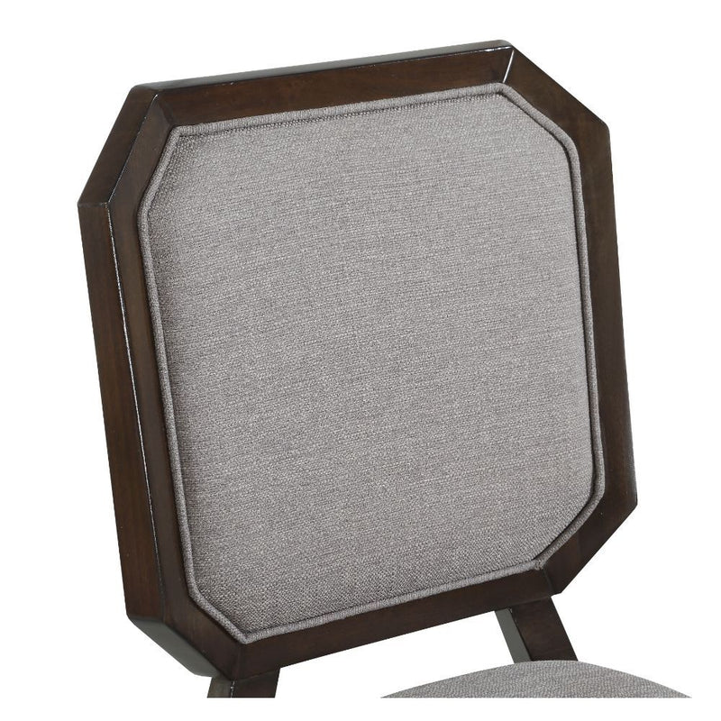 Selma - Side Chair (Set of 2) - Gray Fabric & Tobacco - R&R Furniture Gallery (Fountain Valley, CA)