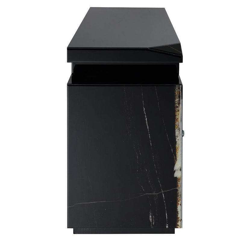 Drisana - TV Stand With Fireplace - Black Mirrored - R&R Furniture Gallery (Fountain Valley, CA)
