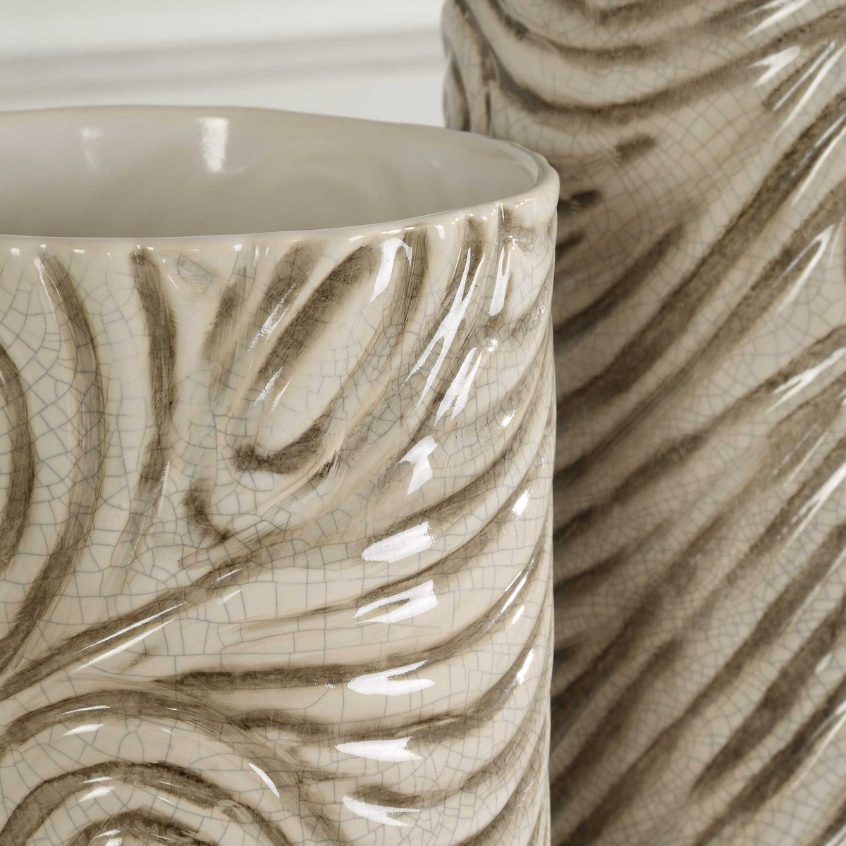 Timber - Swirl Vases (Set of 2) - Earth Tone
