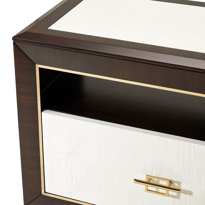 Belmont Place - Media Cabinet - White / Dark Brown - R&R Furniture Gallery (Fountain Valley, CA)