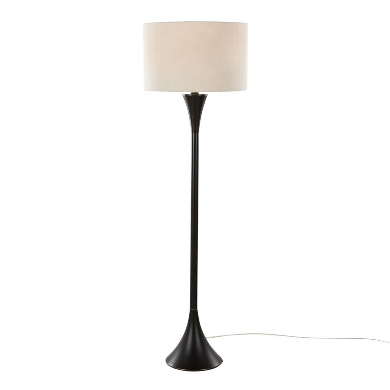 Lumi Source Lenuxe contemporary floor lamp with sleek design and adjustable arm in a modern living space.