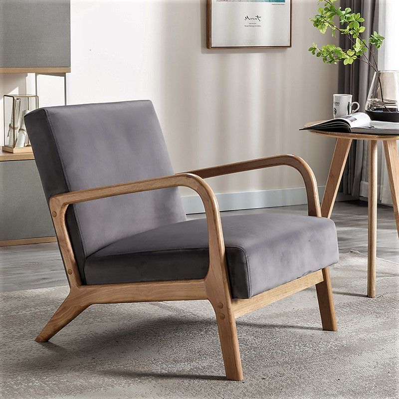 Classic Mid-Century Modern Accent Chairs, Open Framed Armchair With Cushioning - R&R Furniture Gallery (Fountain Valley, CA)