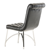 Silvie Modern Black Leatherette Dining Chair — view 4