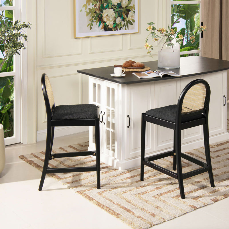 Panama - Curved Back Cane Counter Stool (Set of 2) - R&R Furniture Gallery (Fountain Valley, CA)