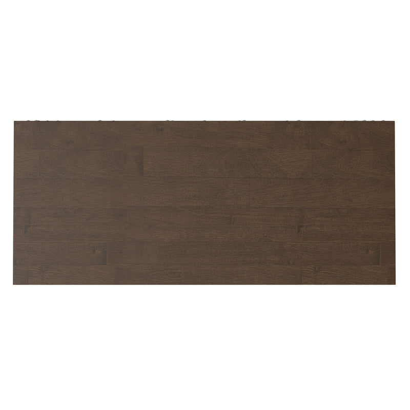 Simpli-Home Banting solid wood sideboard buffet with metal frame, modern industrial dining room storage, featuring multiple drawers and cabinet doors.