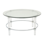 Tempered Glass Round Coffee Table With Four Legs - Clear - R&R Furniture Gallery (Fountain Valley, CA)