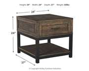 Johurst - Rectangular End Table - Grayish Brown - R&R Furniture Gallery (Fountain Valley, CA)