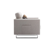 Victoria - Fabric Armchair With Metal Legs, Side Pockets, And Pillow - R&R Furniture Gallery (Fountain Valley, CA)