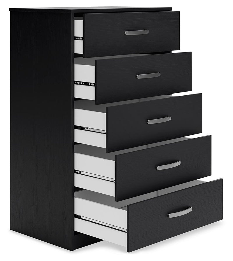 Finch - Five Drawer Chest - 46" Height - Black - R&R Furniture Gallery (Fountain Valley, CA)
