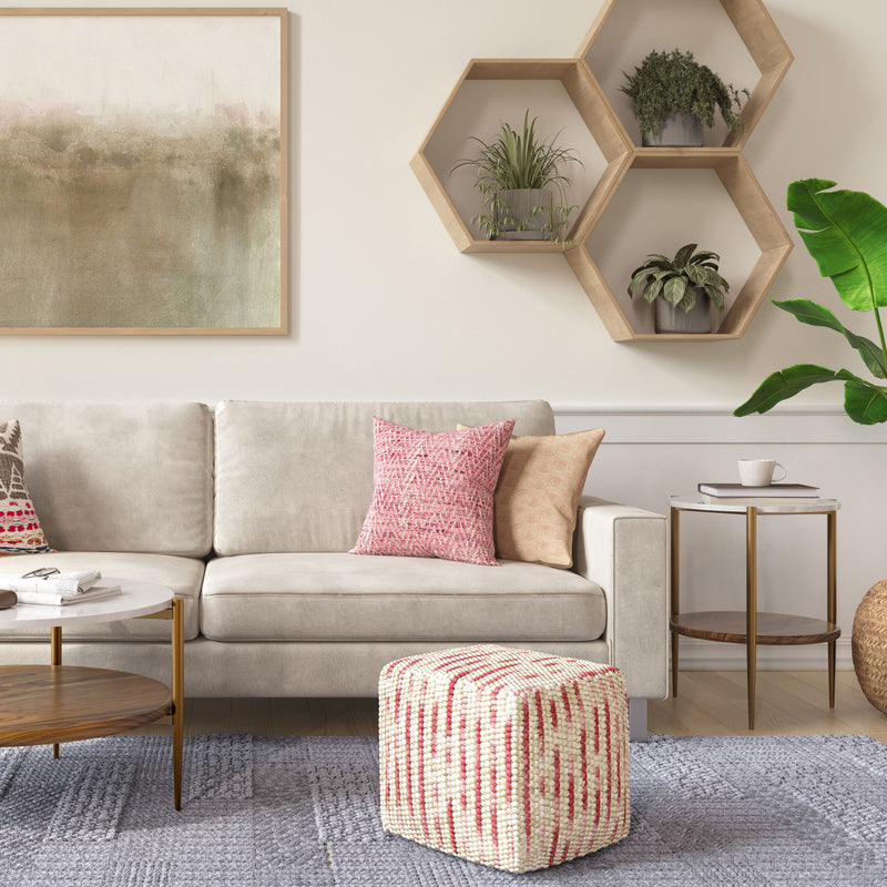 Zoey - Handcrafted Woven Cube Pouf - R&R Furniture Gallery (Fountain Valley, CA)